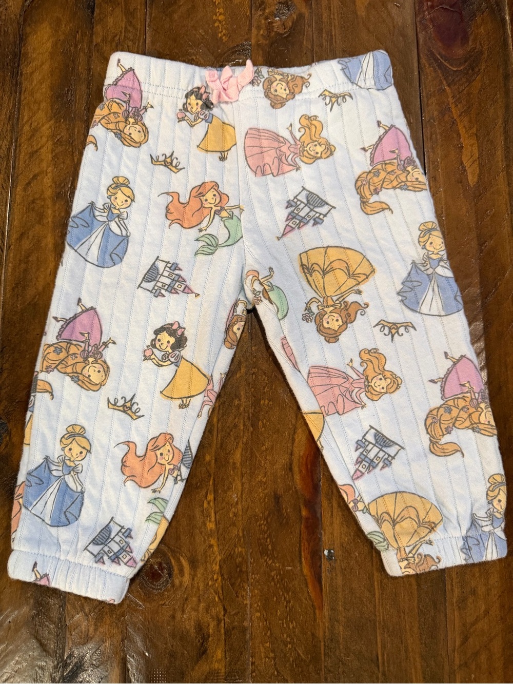 Disney Baby Princess Pants 12M Cinderella Ariel Snow White Belle Blue